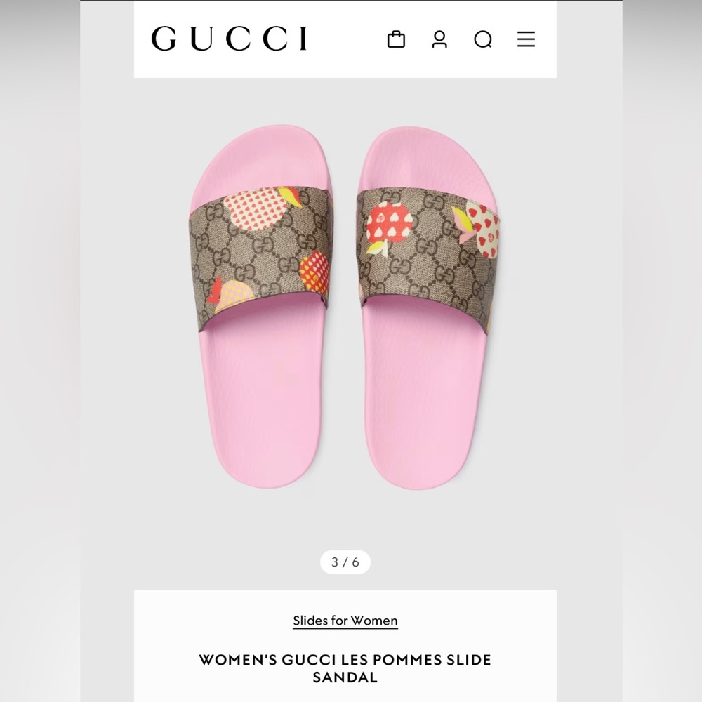 WOMAN’S GUCCI LES POMMES SLIDE SANDAL